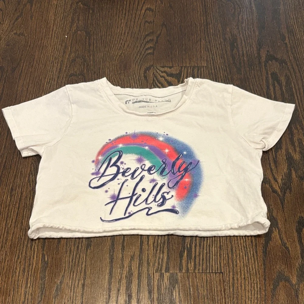 Prince Peter Collection Girl’s White Beverly Hills Tee Size Medium